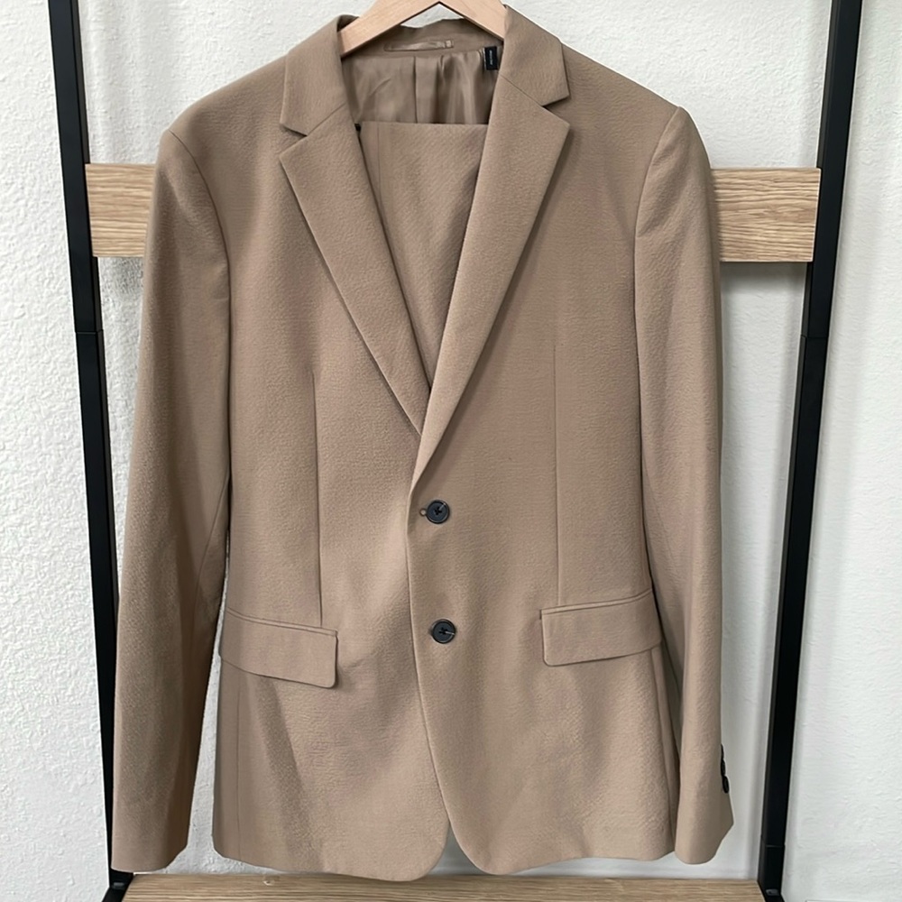 Theory Clinton Seersucker Wool Blend Suit - 38R, 29”